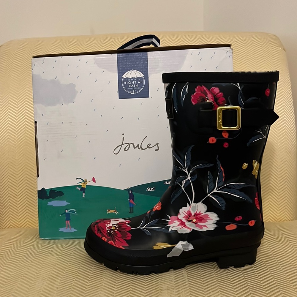 NWT Joules Floral Rain Boots